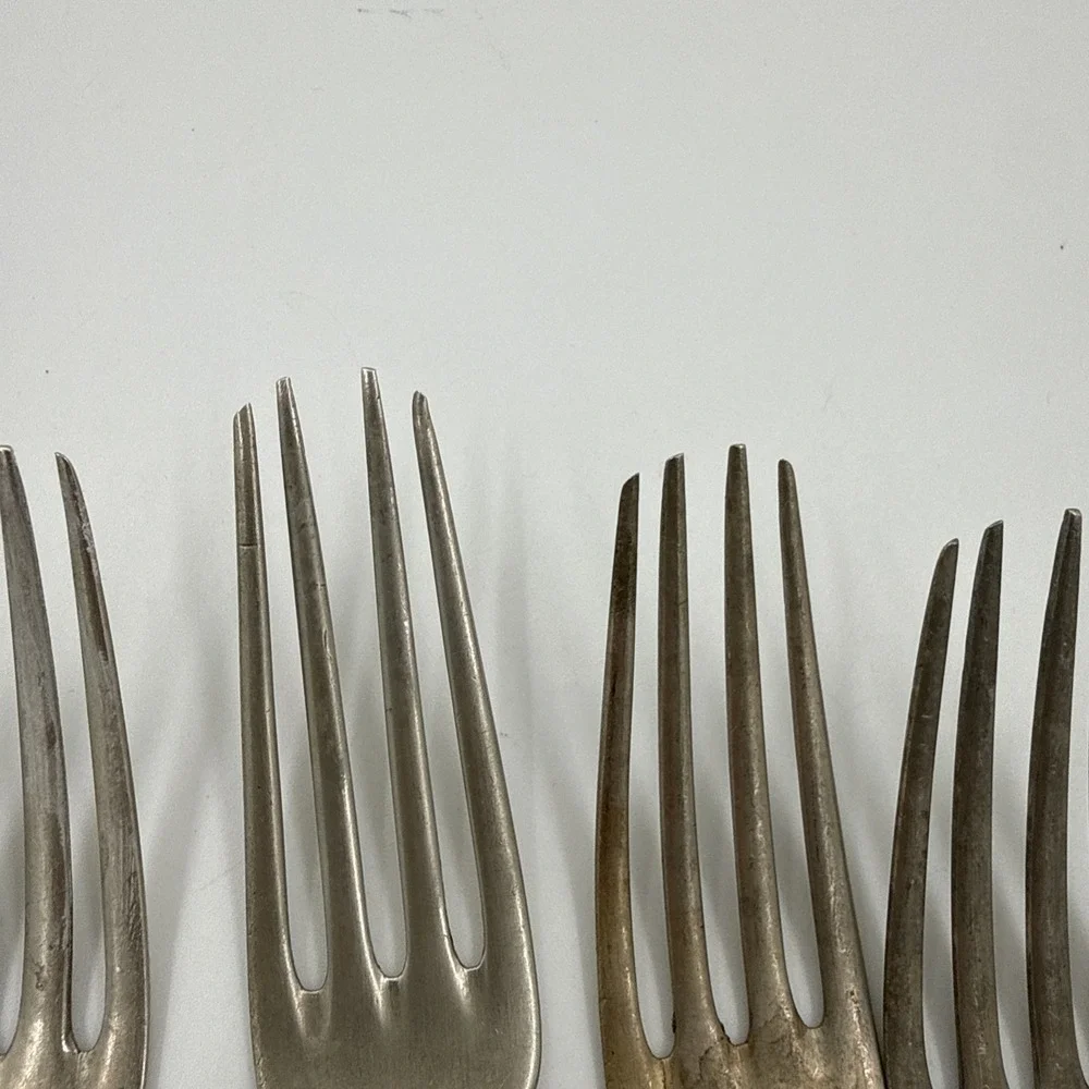 Set Of Six German Vintage Silvia Silver plated Forks Rococo Style